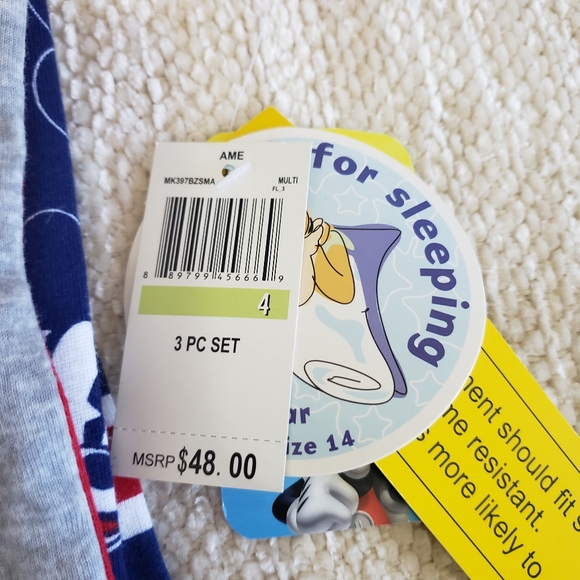 Disney Mickey Mouse 3-Piece Pajama Set - Picture 4 of 5